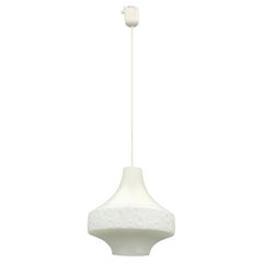 Czechoslovak Opaline Glass Pendant Light with Bubble Relief, 1970s