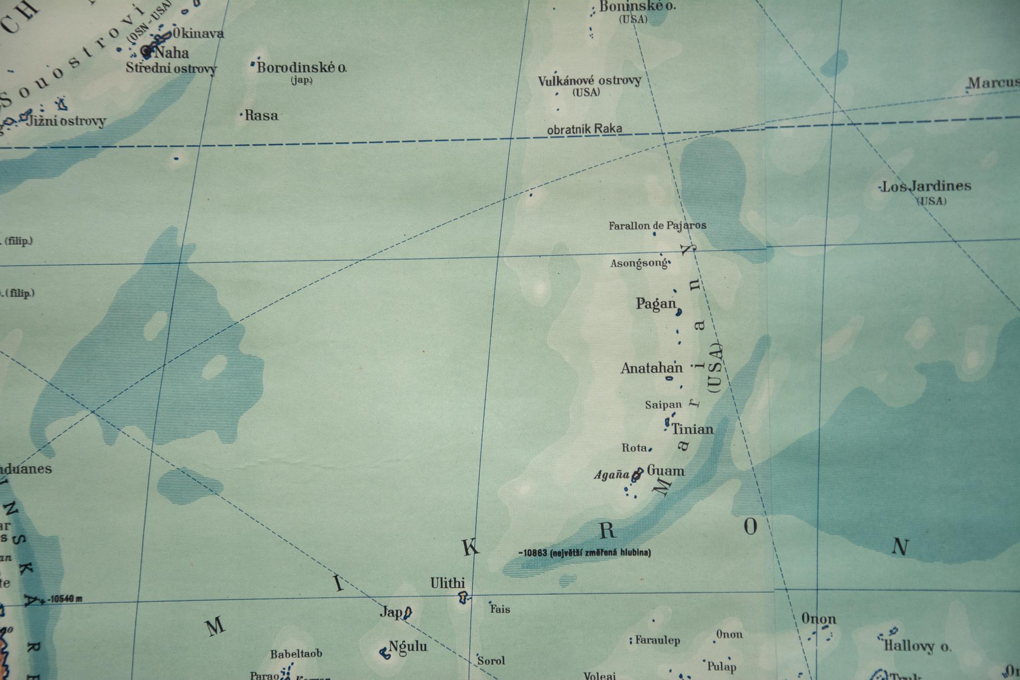 Czechoslovak Vintage School Maps of Australia and Oceania, 1955 1