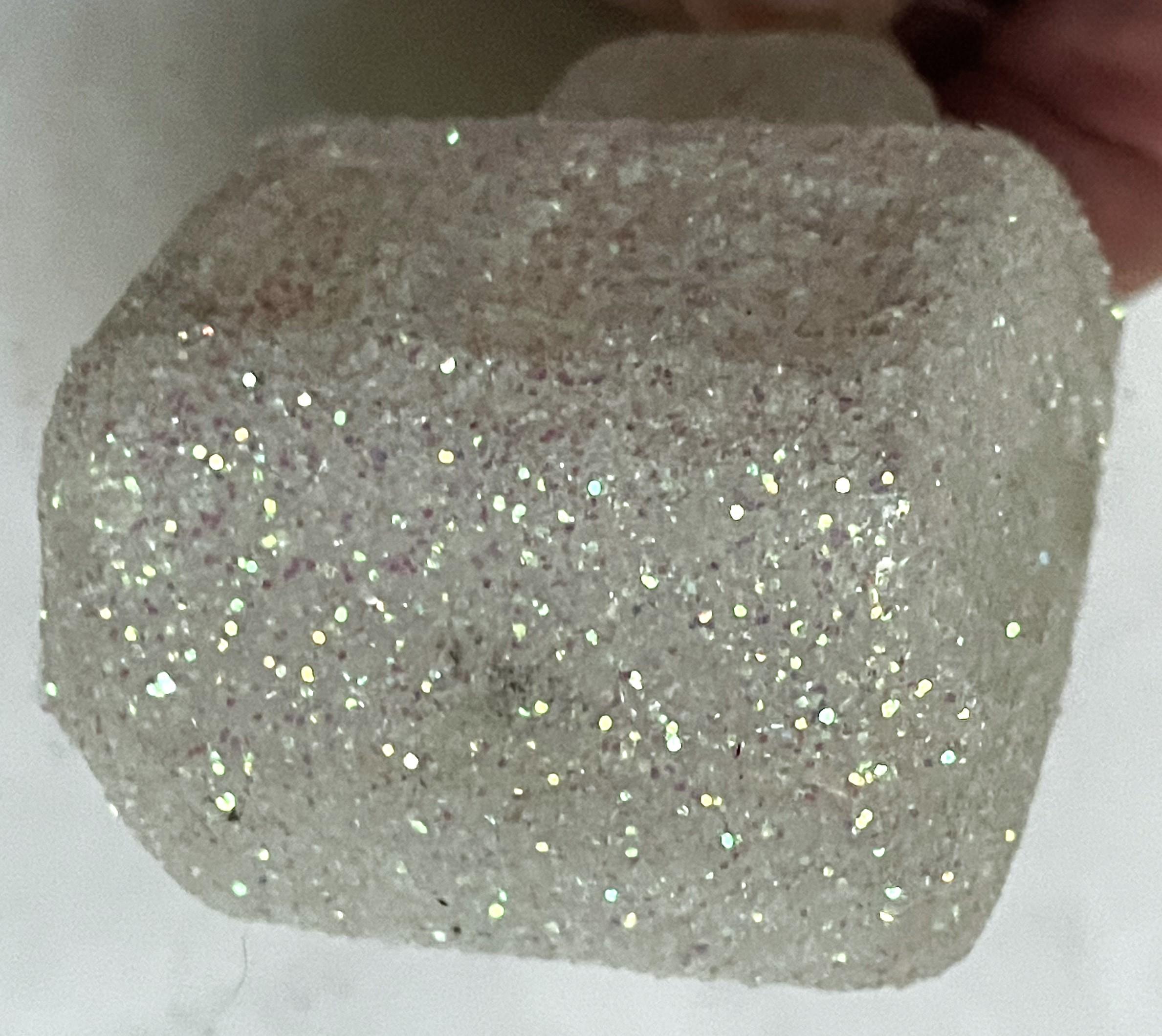 Czechoslovakia Blown Glass Glittery White Church Christmas Tree Ornament In Good Condition For Sale In Clifton Forge, VA