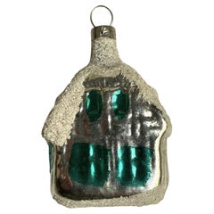 Czechoslovakia House/Cottage Hand Blown Mercury Glass Christmas Tree Ornament