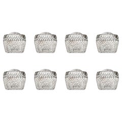 Czechoslovakia Mid-century Set of Eight Glass Flush Mounts, 1970s