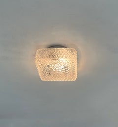 Czechoslovakia Mid-century Set of Six Glass Flush Mounts, 1970s