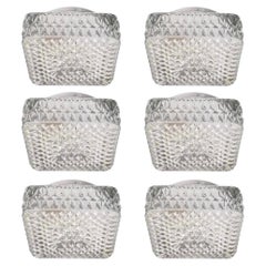Czechoslovakia Mid-century Set of Six Glass Flush Mounts, 1970s