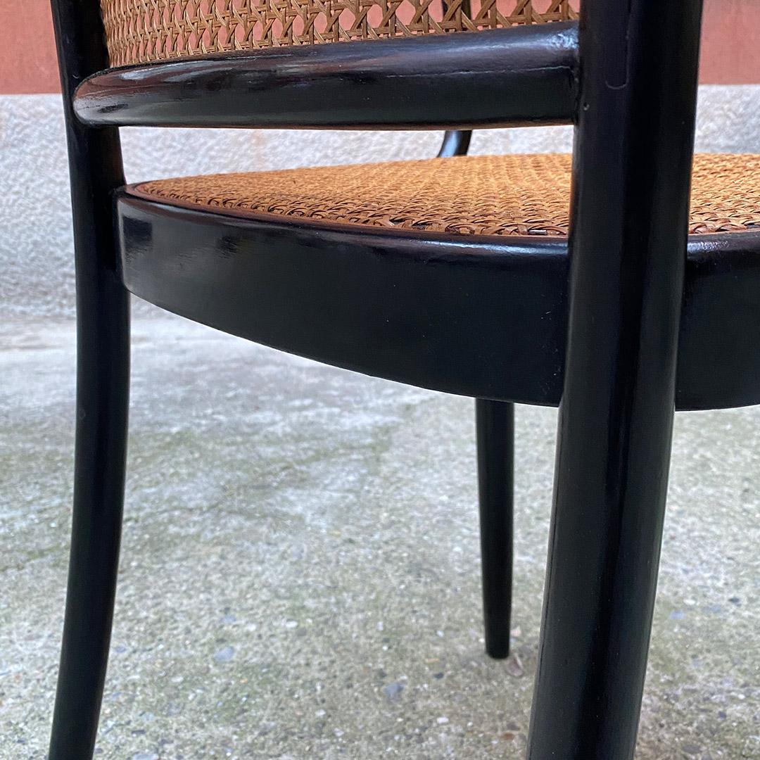 Czechoslovakian Antique Beech and Vienna Straw Chairs with Armrests, Ligna 1900 13