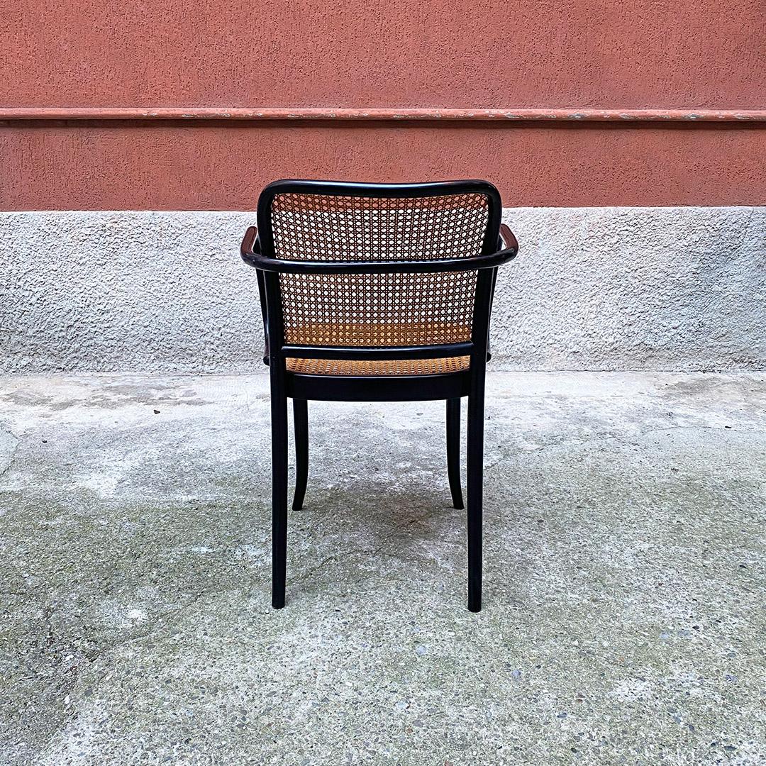 Czechoslovakian Antique Beech and Vienna Straw Chairs with Armrests, Ligna 1900 2