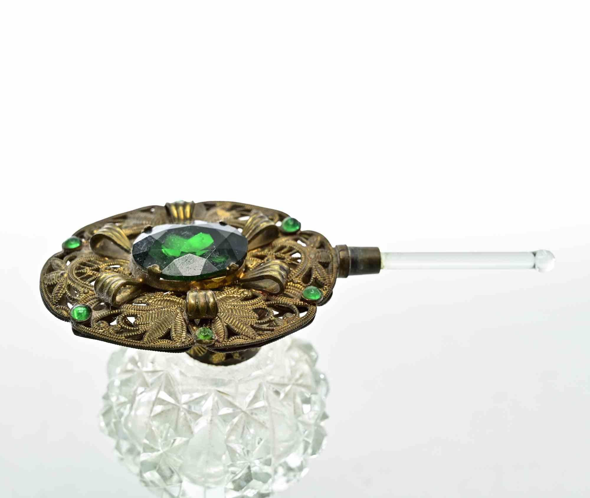 Mid-20th Century Czechoslovakian Art Deco Glass Perfume Bottle, 1930s For Sale