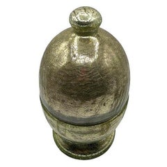 Czechoslovakian Art Deco Mercury Glass Decanter Egg w/ Shot Glass Set