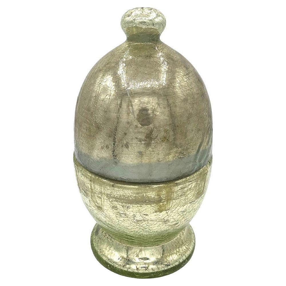 Juego de Huevo decantador y chupito de cristal de mercurio checoslovaco Art Decó Checo en venta