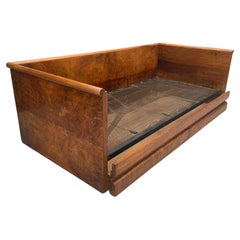 Czechoslovakian Art Deco Walnut Storage Sofa, 1930s