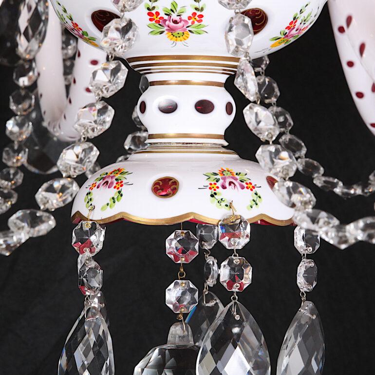 Czechoslovakian Bohemian Cameo Glass Twelve-Arm Chrystal Chandelier 3