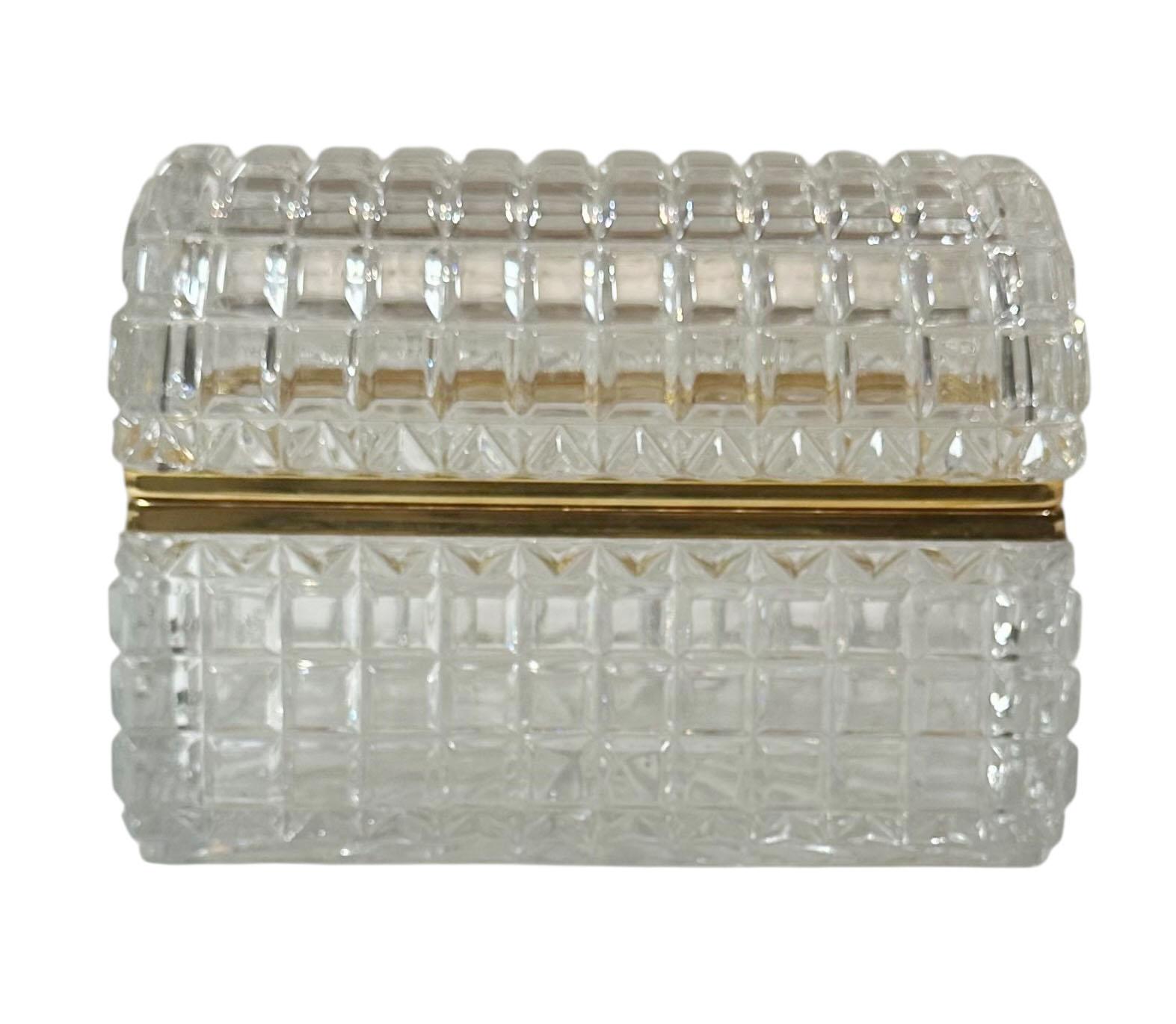 Mid-20th Century Czechoslovakian Crystal Box For Sale