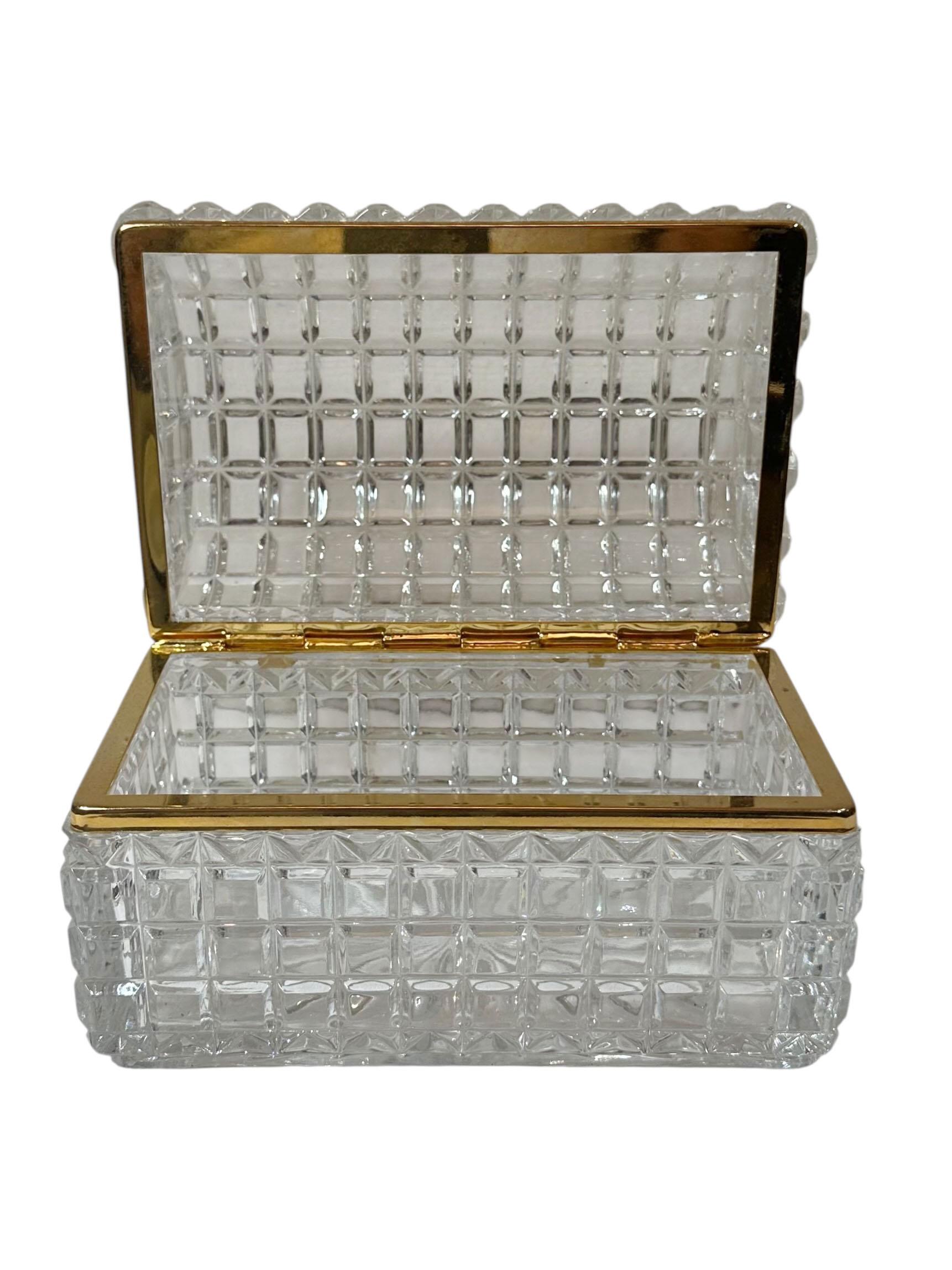 Bronze Czechoslovakian Crystal Box For Sale