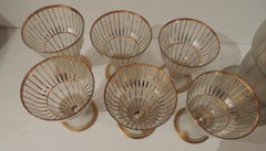 Czechoslovakian Crystal Decanter Set and Glasses from 1920s