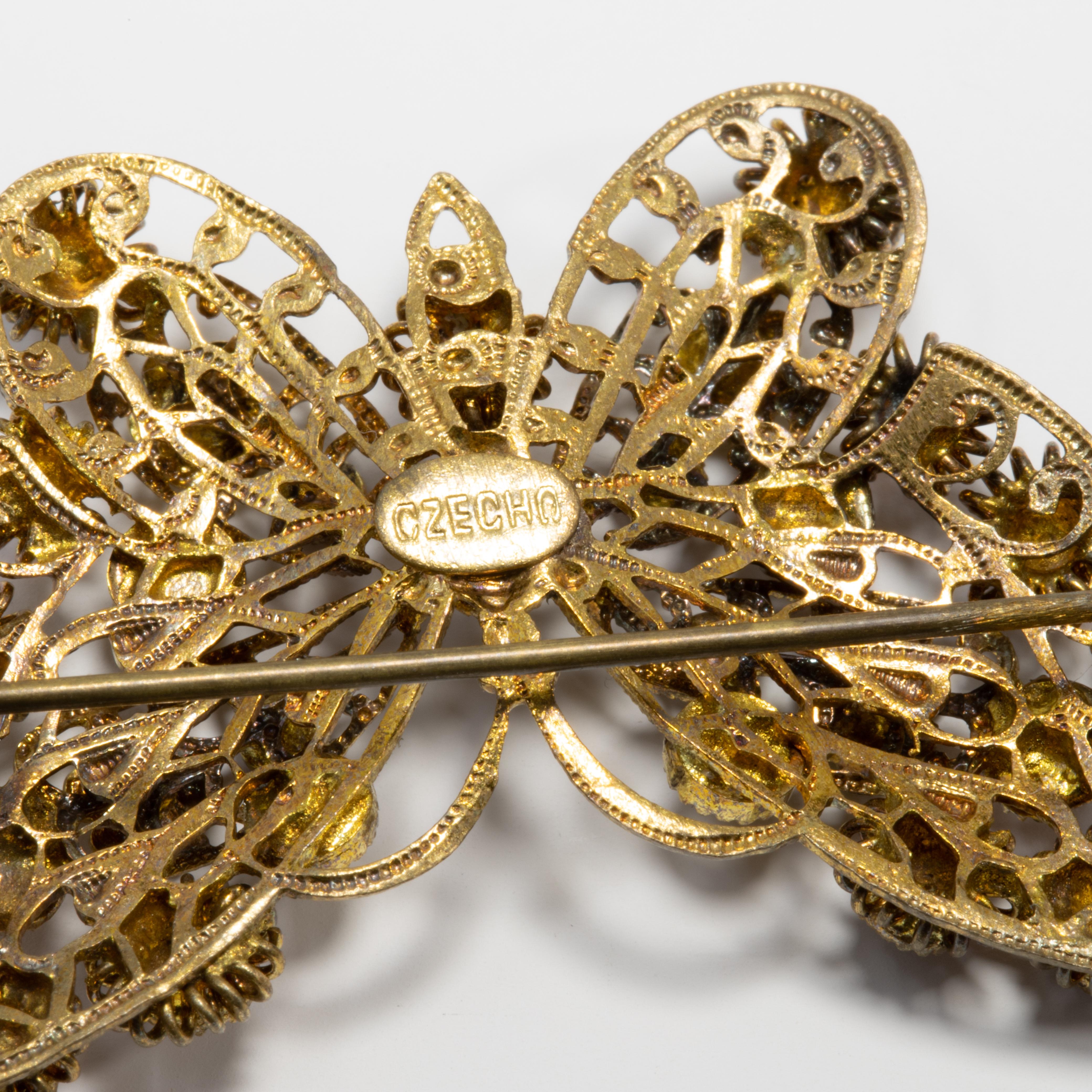 crystal butterfly brooch