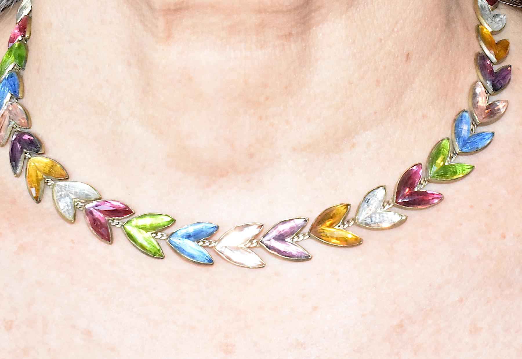 Czechoslovakian Glass Harlequin Necklace 4