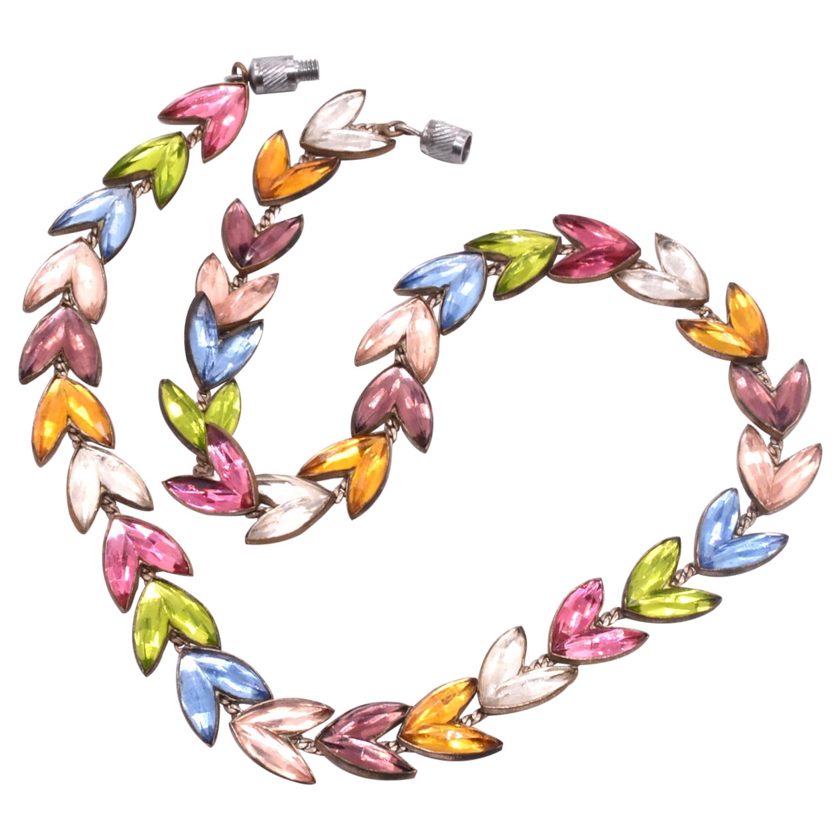 Czechoslovakian Glass Harlequin Necklace