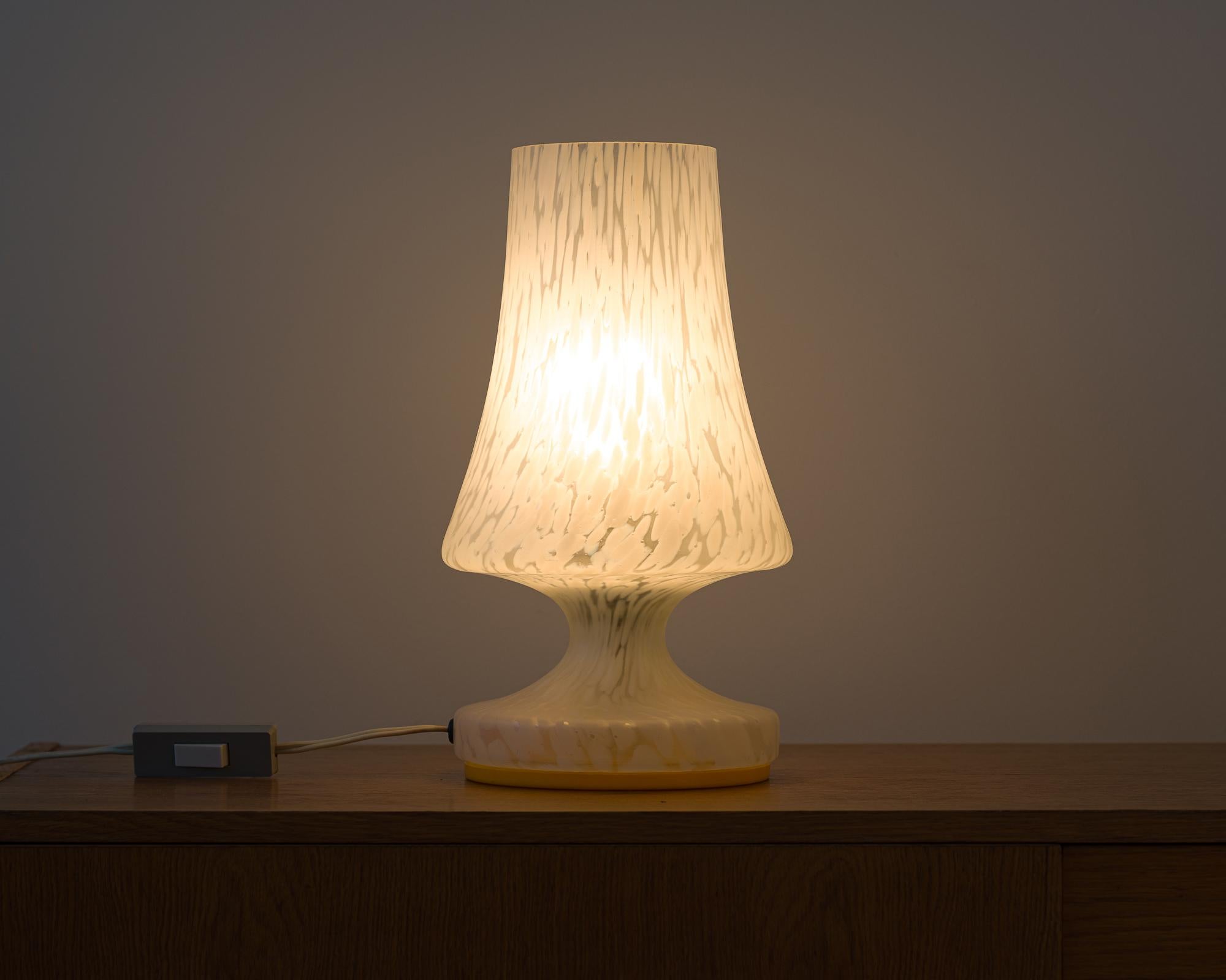 Czechoslovakian Glass Table Lamp, 1970s In Good Condition For Sale In Poznań, PL