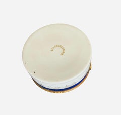 Czechoslovakian Hand Painted Porcelain Round Trinket/Jewelry Box