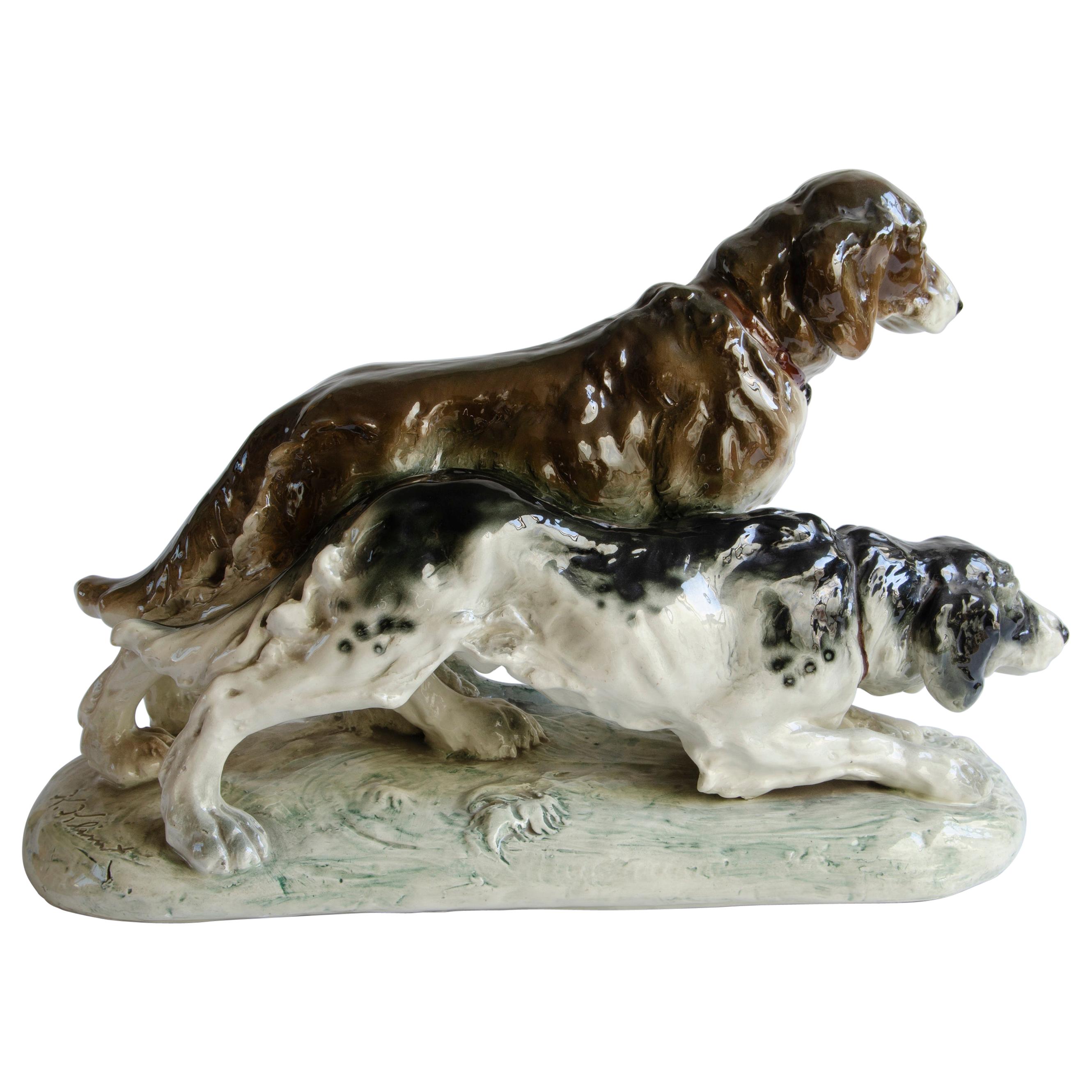 Czechoslovakian Hunting Dog Ceramic 'Karl Klimt' For Sale