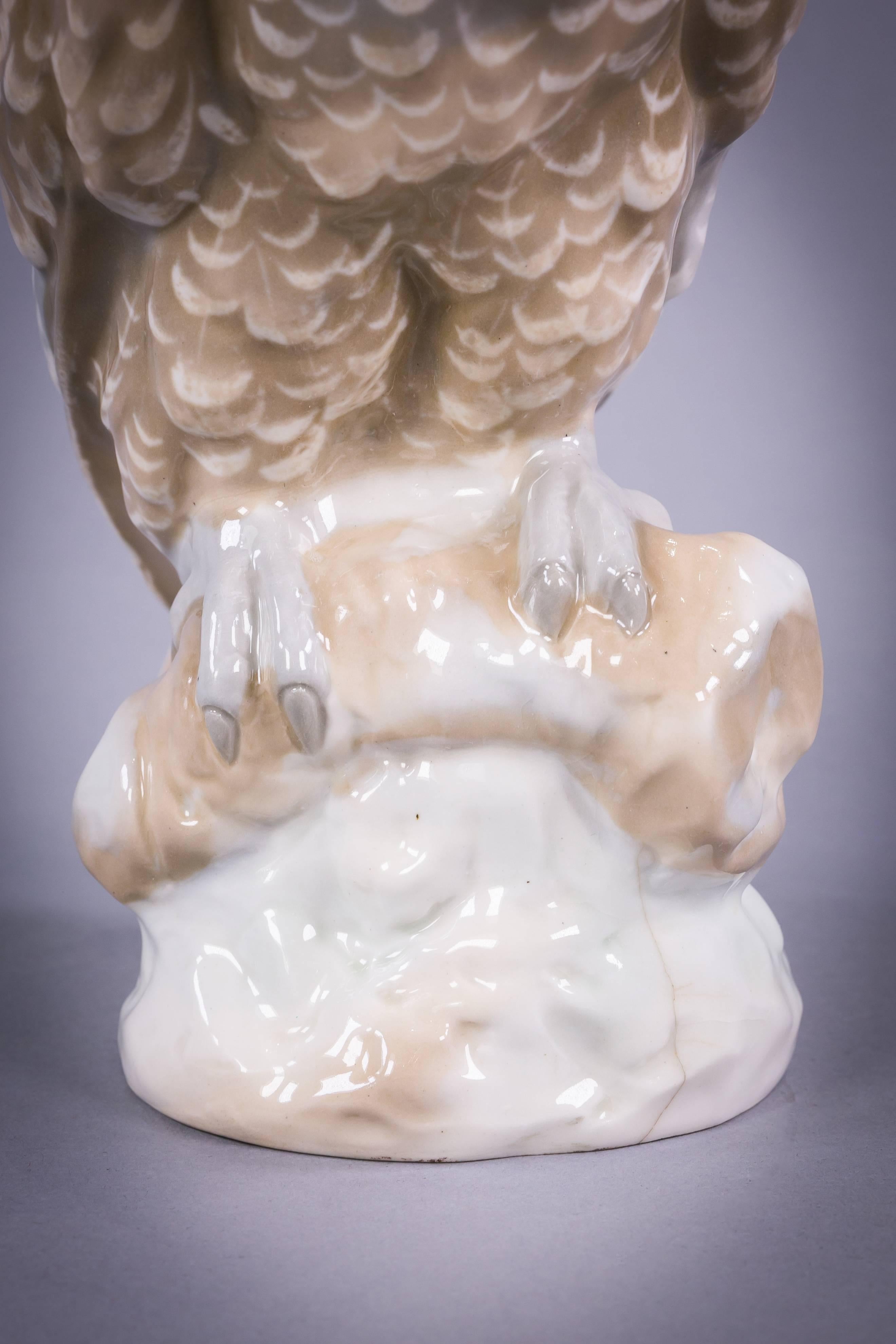 Czechoslovakian Porcelain Owl, Amphora, circa 1900 In Excellent Condition In New York, NY