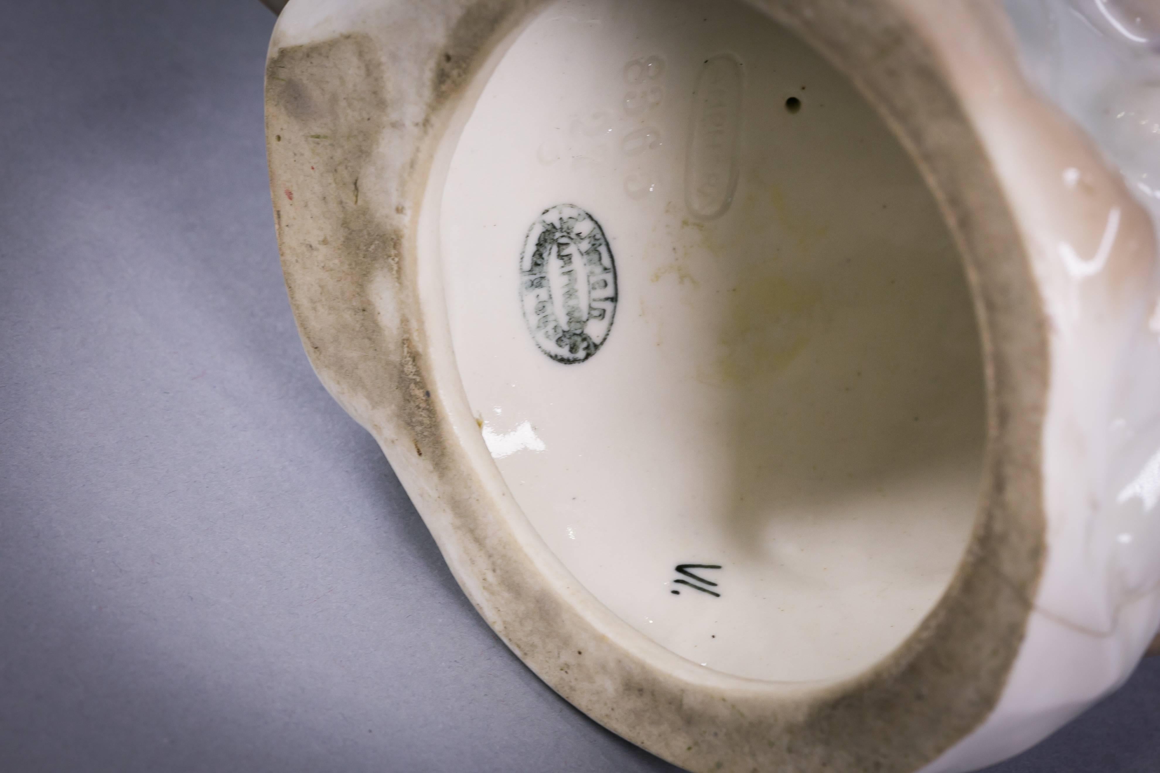 Early 20th Century Czechoslovakian Porcelain Owl, Amphora, circa 1900