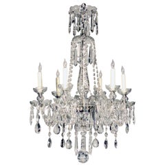 Czechoslovakian Six-Light Crystal Chandelier with  Swags and  Pendant Drops