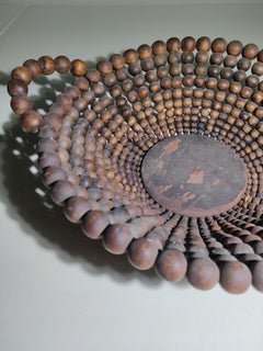 Ciotola di legno rustico con timbro cecoslovacco