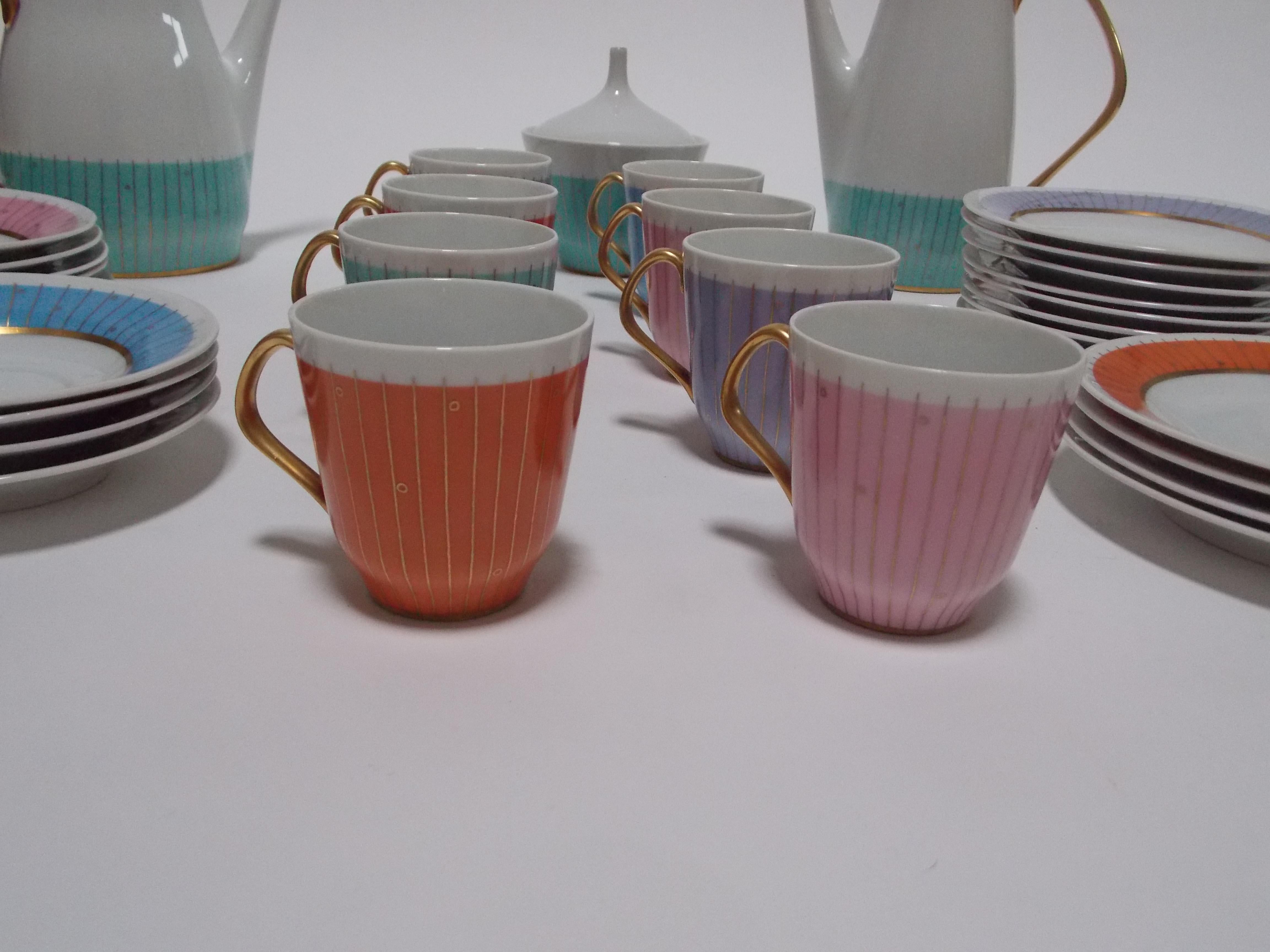 Ceramic Czechoslovakian Tea and Coffee Set For Sale