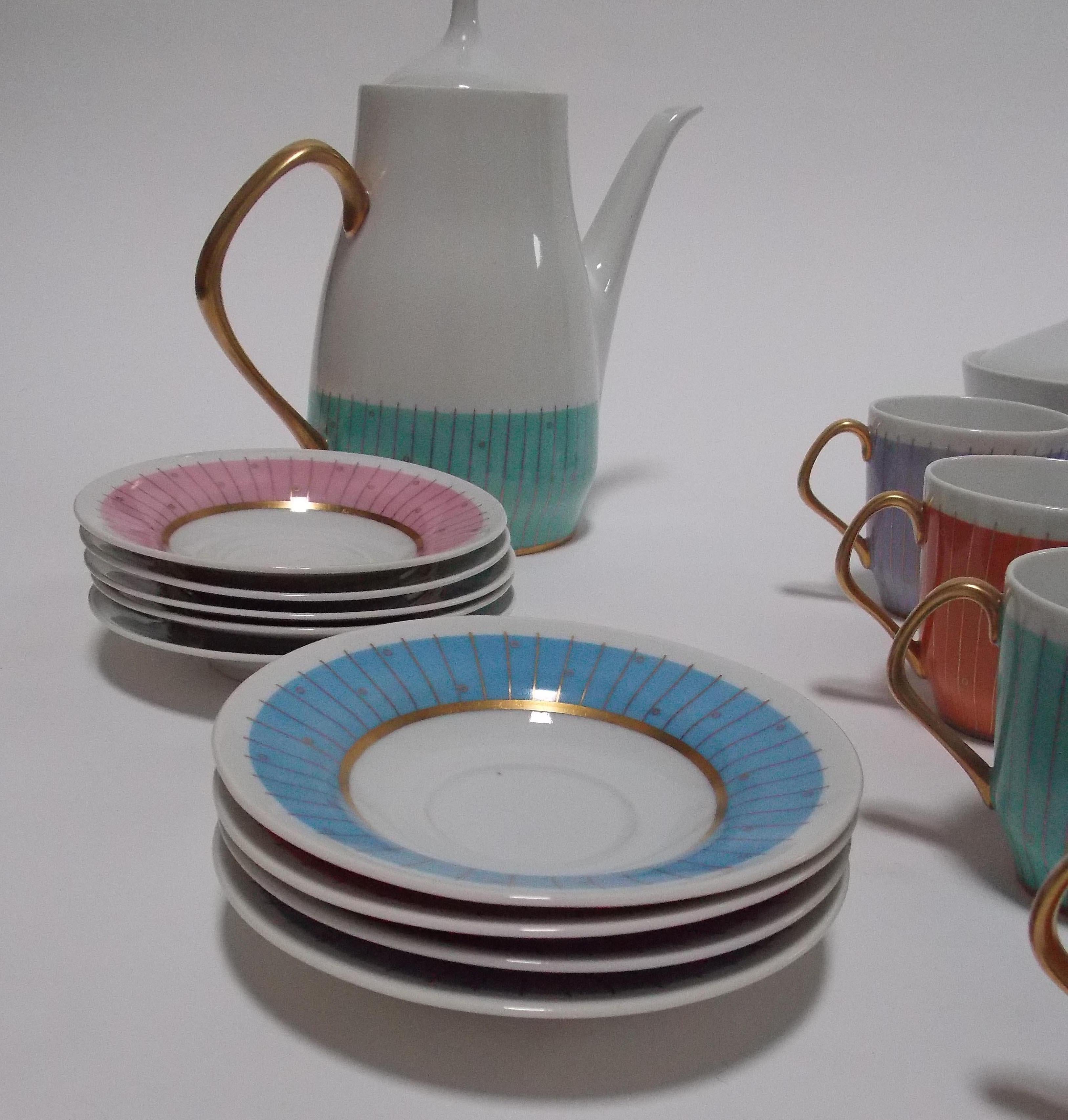 Tschechoslowakisches Tee- und Kaffee-Set (Keramik) im Angebot