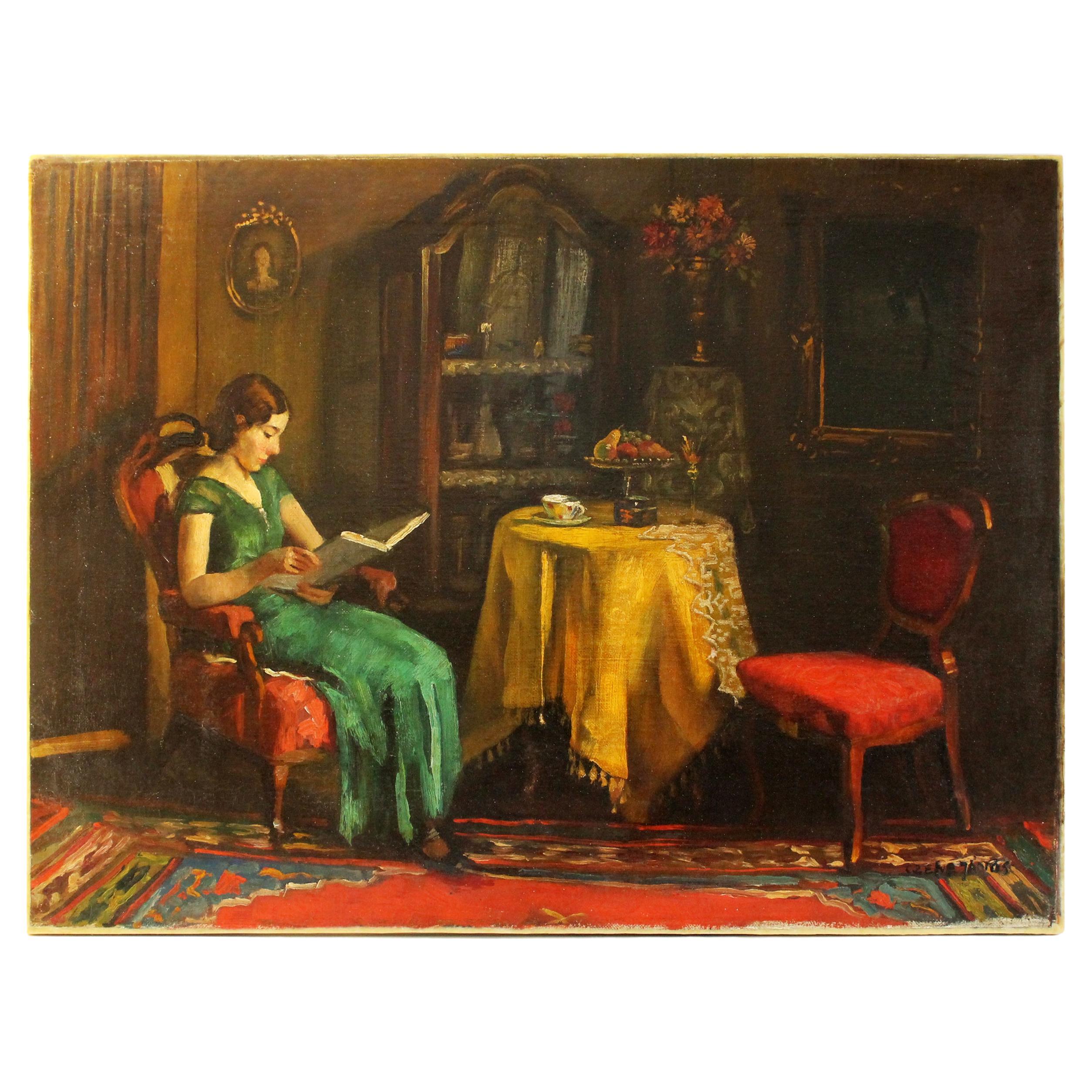 Czene János Apátfalvi (1904 - 1984)  Original signed oil painting (80x60cm) For Sale