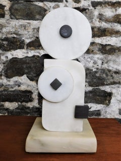 Czeslaw Budny Signed Modern Abstract Constructivist Marble Sculpture Base