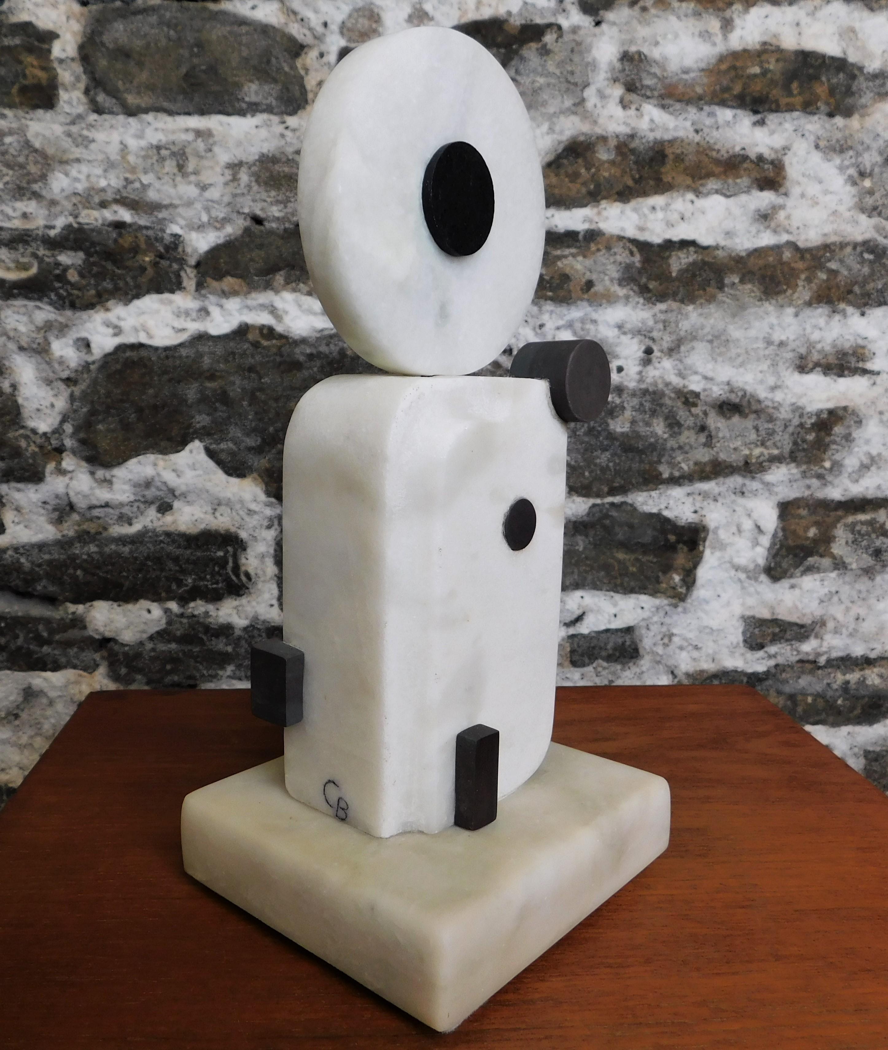 Czeslaw Budny Signed Modern Abstract Constructivist Marble Sculpture Base In Excellent Condition For Sale In Hamilton, Ontario