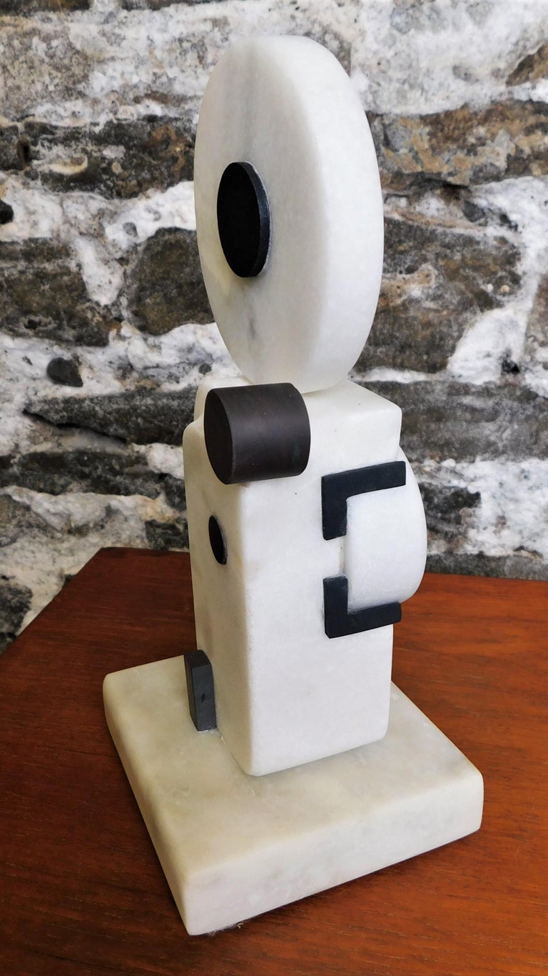 Czeslaw Budny Signed Modern Abstract Constructivist Marble Sculpture Base For Sale 1