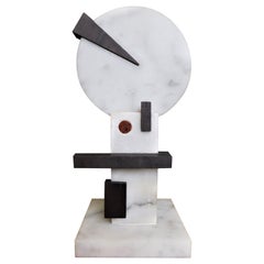 Czeslaw Budny Modern Abstract Constructivist Marble Sculpture Base Signed