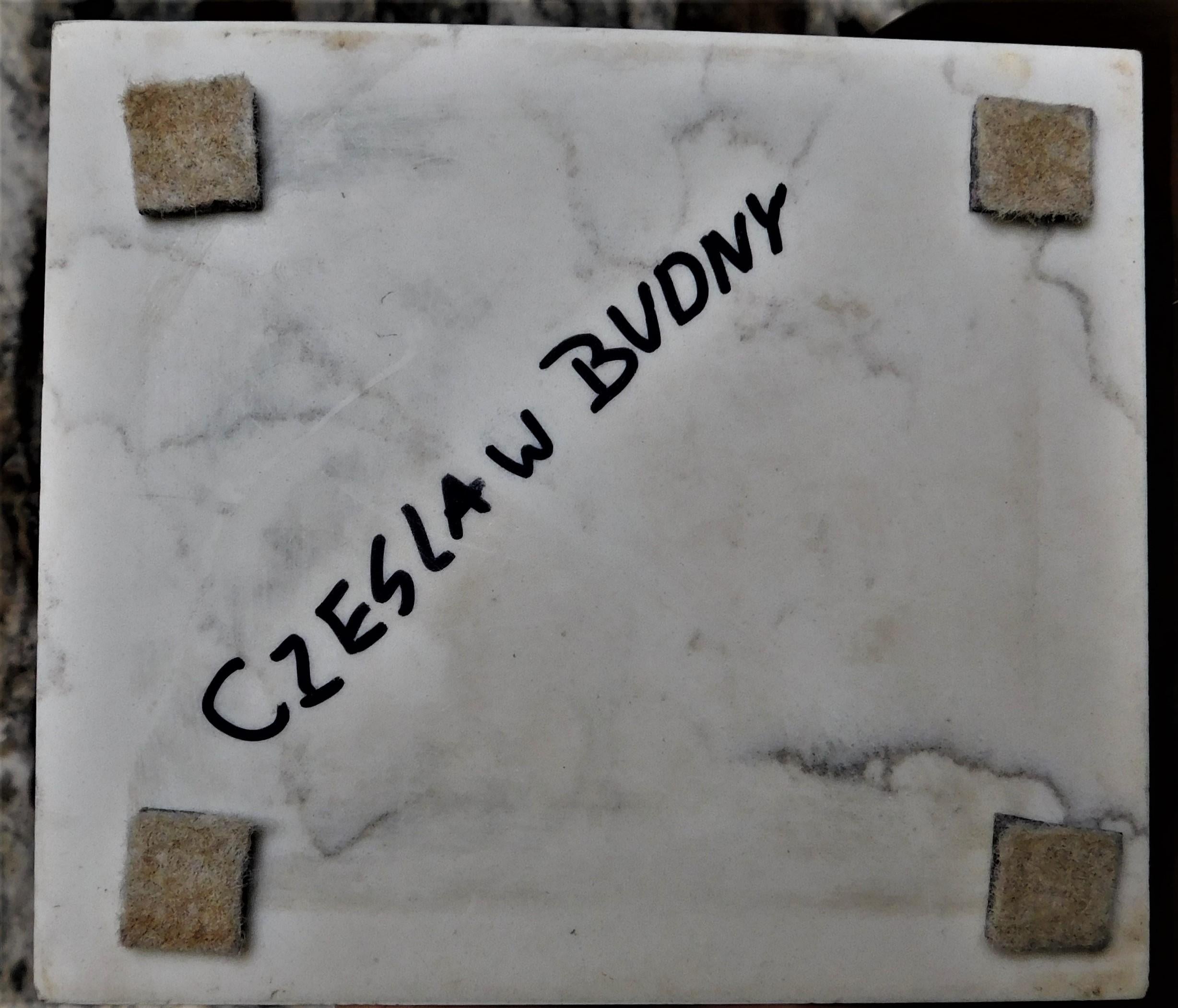 Czeslaw Budny Signed Modern Abstract Constructivist Marble Sculpture Base For Sale 5