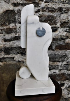 Czeslaw Budny Signed Modern Abstract Constructivist Marble Sculpture Base