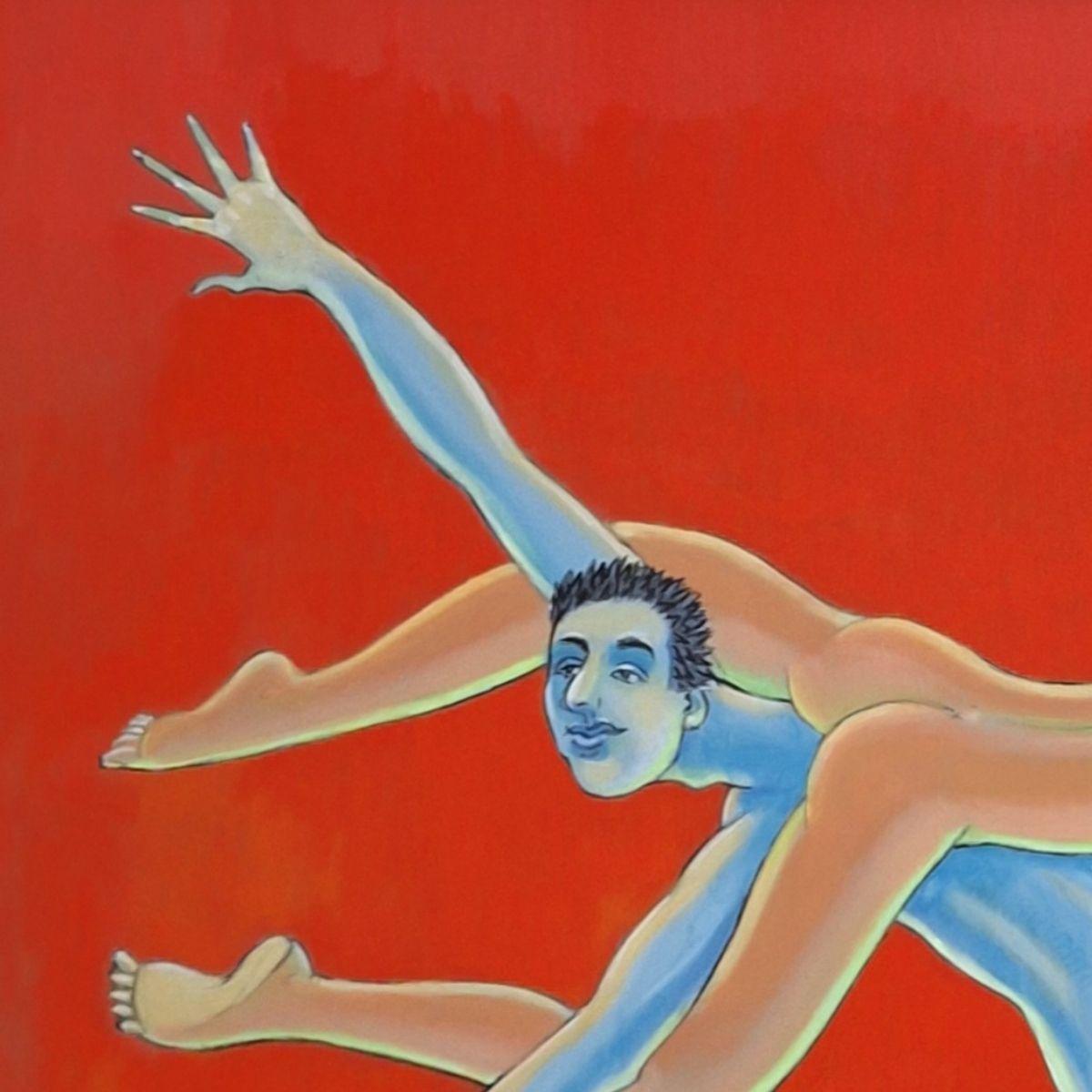 Searching for the other half - Figurative Acrylic Painting, Colorful, Polish Art im Angebot 2