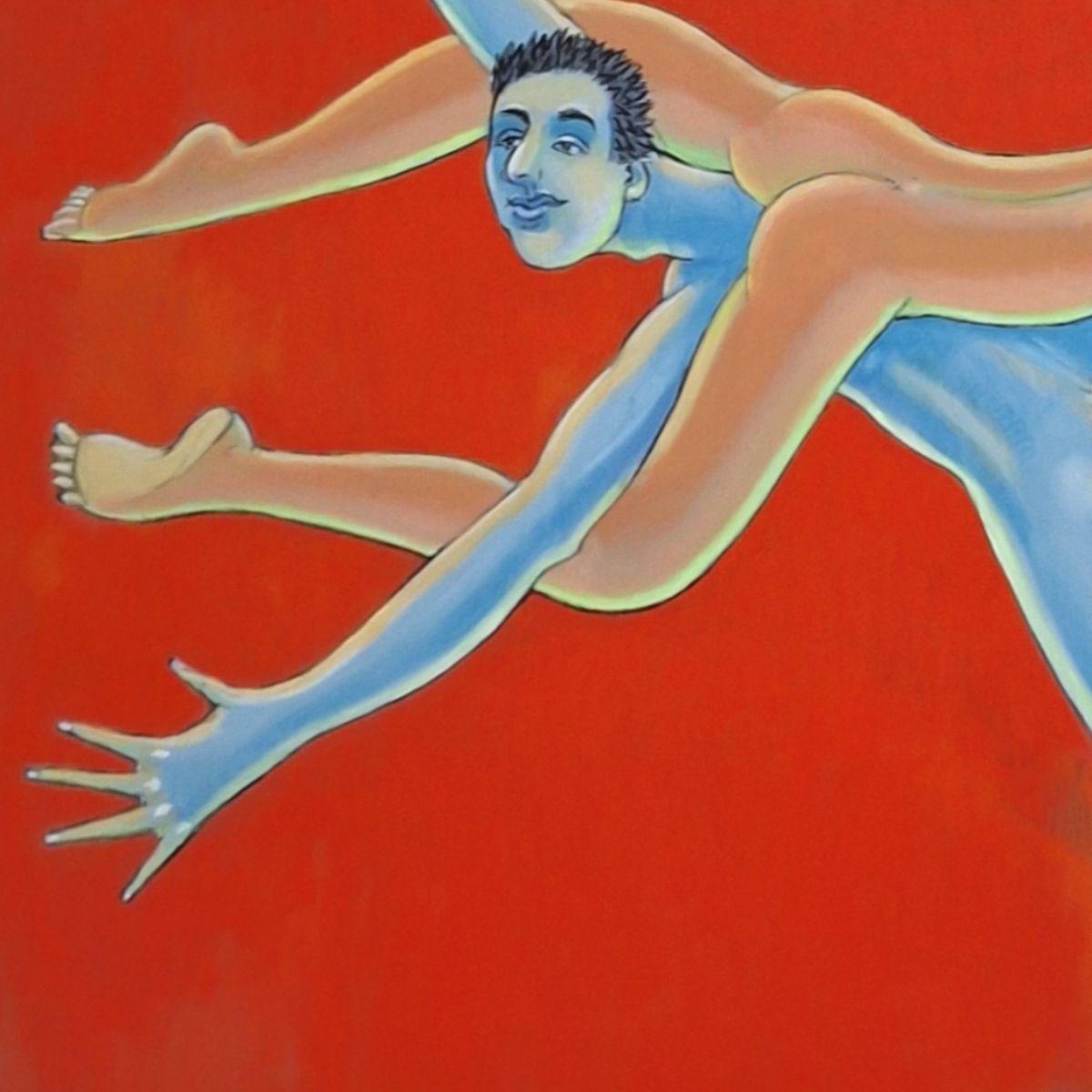 Searching for the other half - Figurative Acrylic Painting, Colorful, Polish Art im Angebot 3