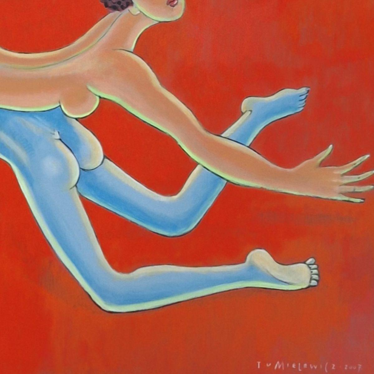 Searching for the other half - Figurative Acrylic Painting, Colorful, Polish Art im Angebot 4