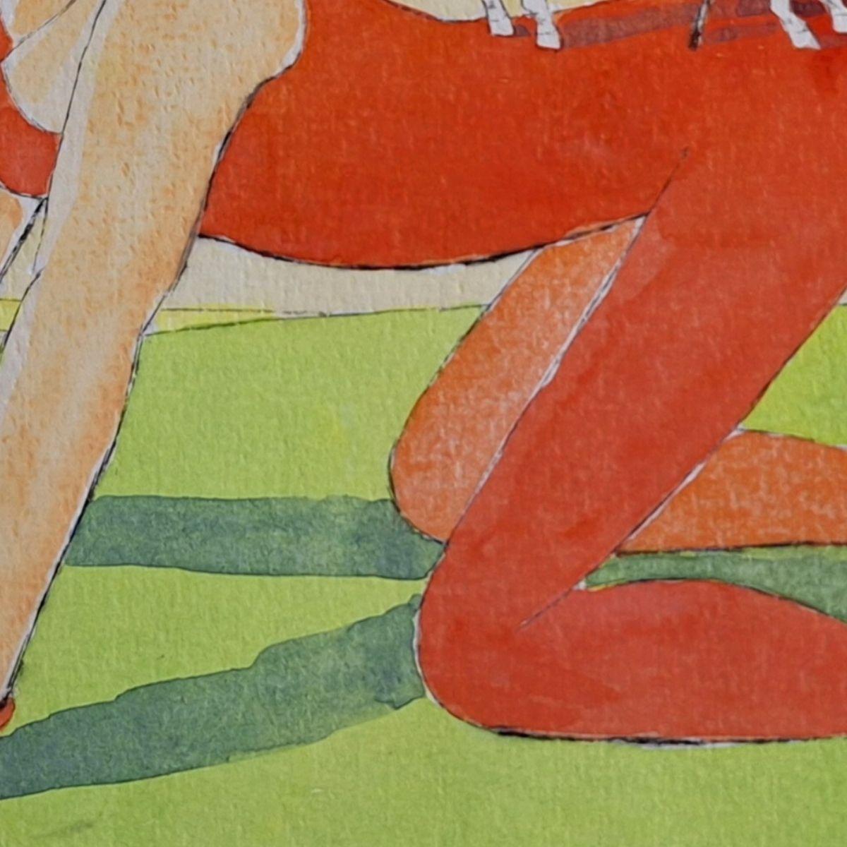 Dulcinea - Figurative Drypoint Print, Colorful, Polish Art For Sale 3