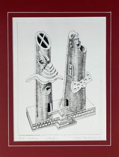 King & queen - Figurative Etching Print Monochromatic Surreal Black & white