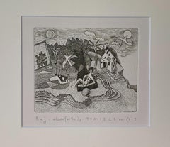 Paraíso - Grabado figurativo contemporáneo, Desnudo, Blanco y negro