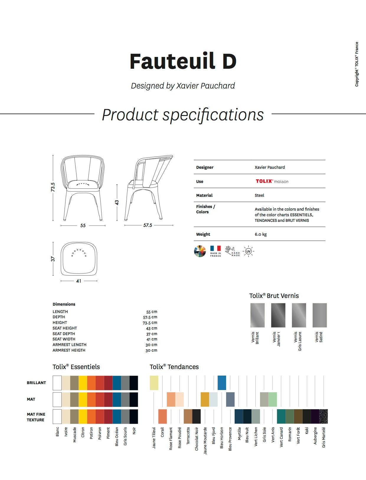 French D-Armchair in Pop Colors by Xavier Pauchard & Tolix For Sale
