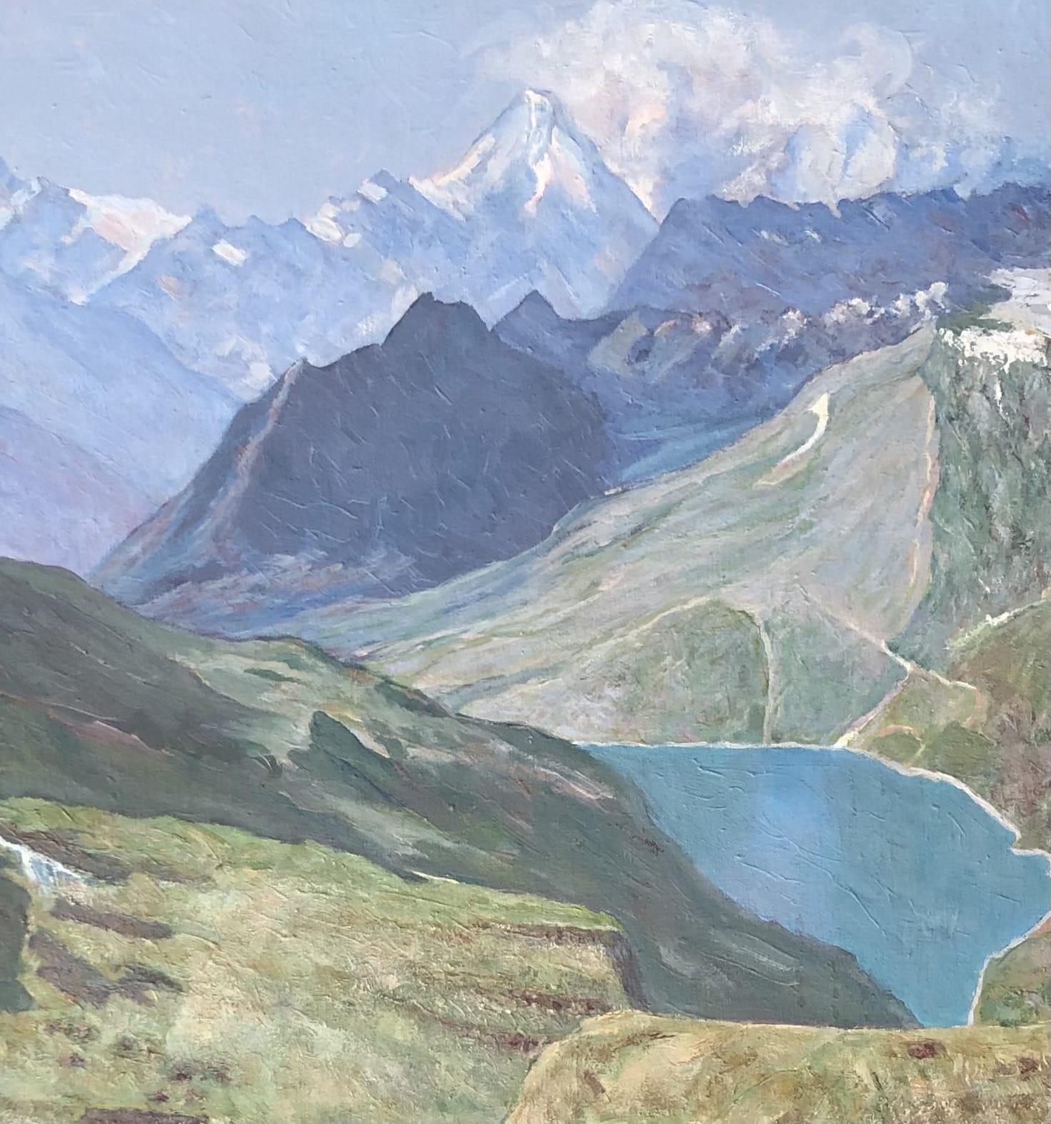 Arbeiten auf Leinwand
Himmelblauer Holzrahmen
85 x 67 x 4 cm
