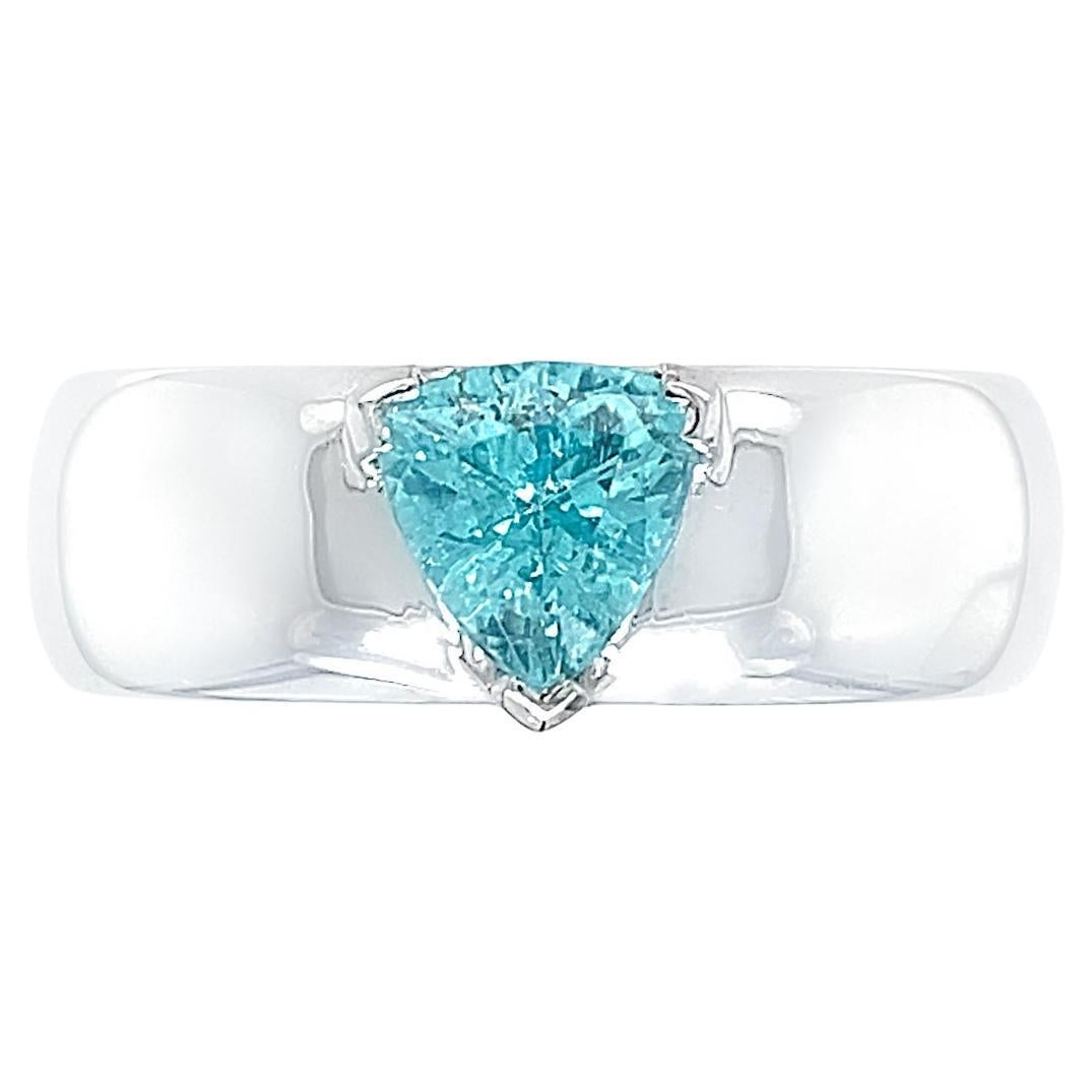 D by Dilys' Certified Brazilian Paraiba Everyday Band Ring in 18K Gold For Sale