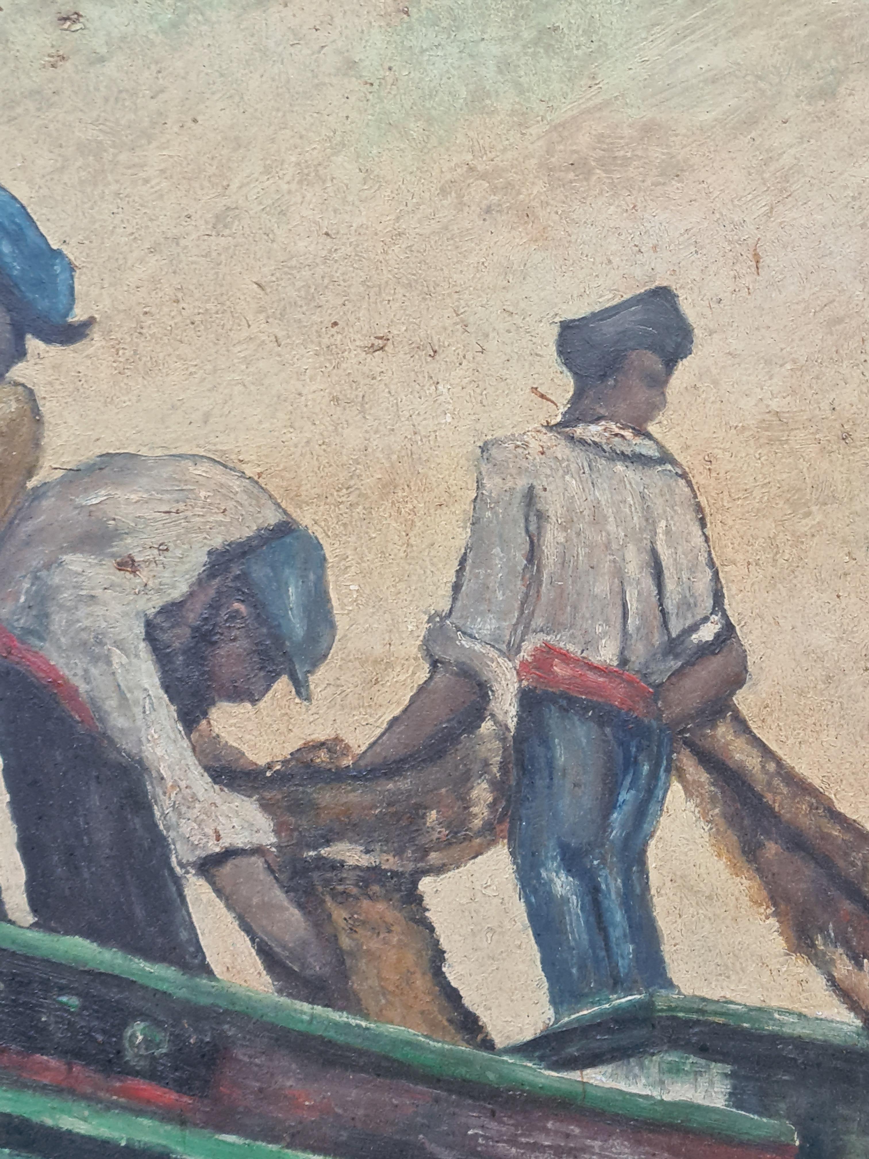 Collioure, Home of the Fauvists, Fisherman at Their Nets For Sale 7