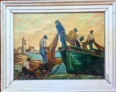 Collioure, Home of the Fauvists, Fisherman at Their Nets