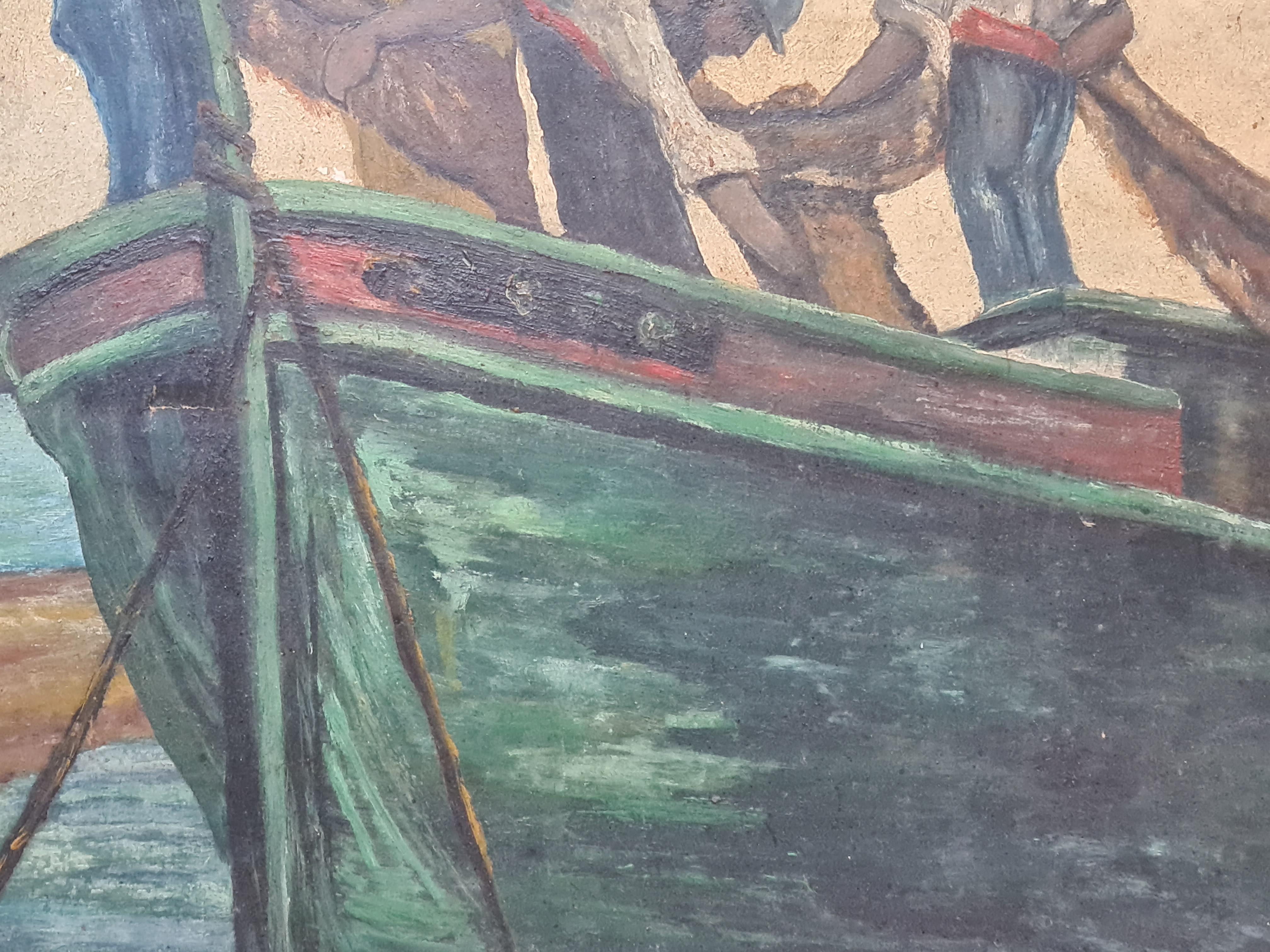 Collioure, Home of the Fauvists, Fisherman at Their Nets For Sale 4