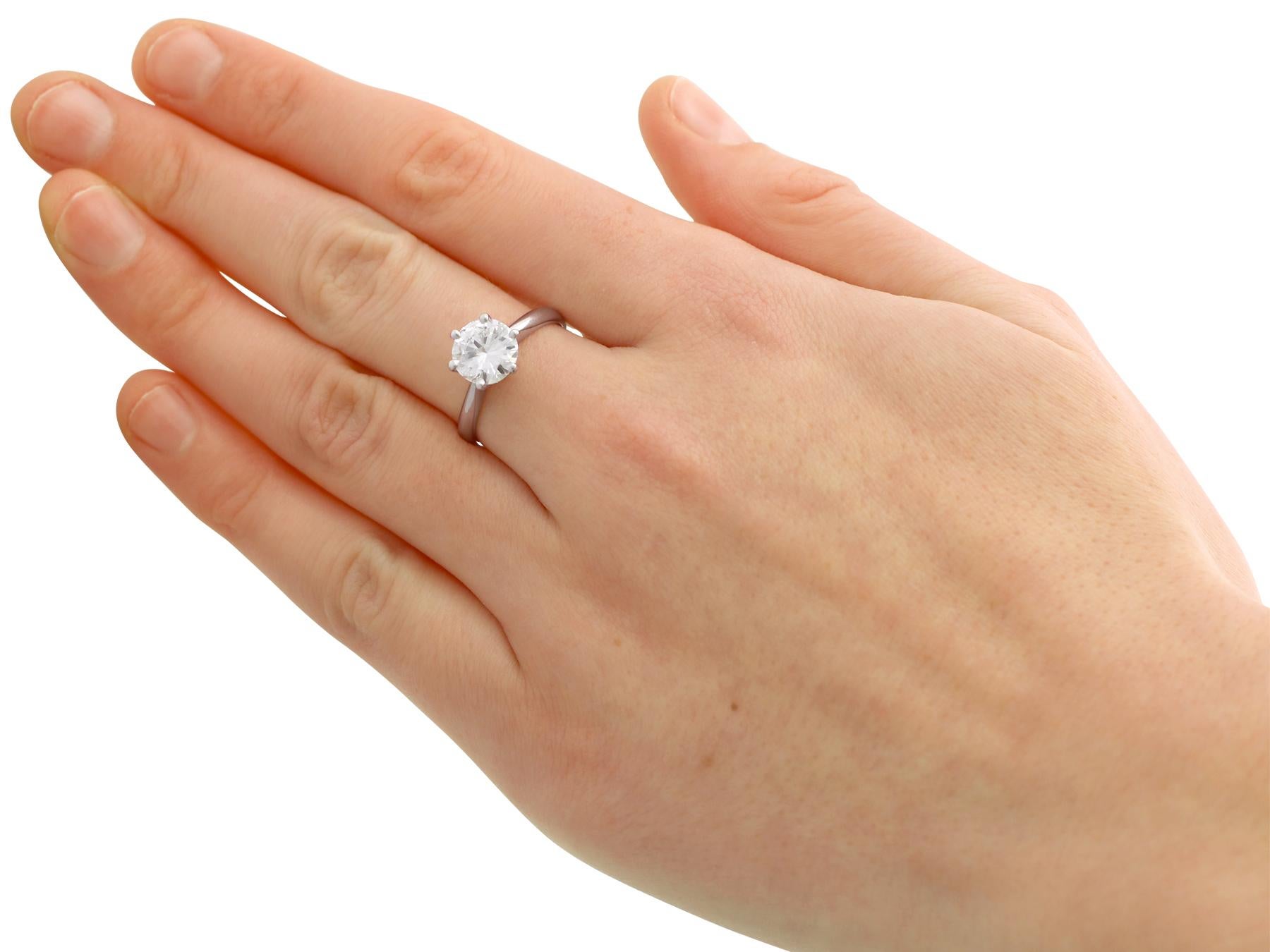 D Color 2 Carat Diamond and Platinum Solitaire Engagement Ring For Sale at 1stDibs 2 carat