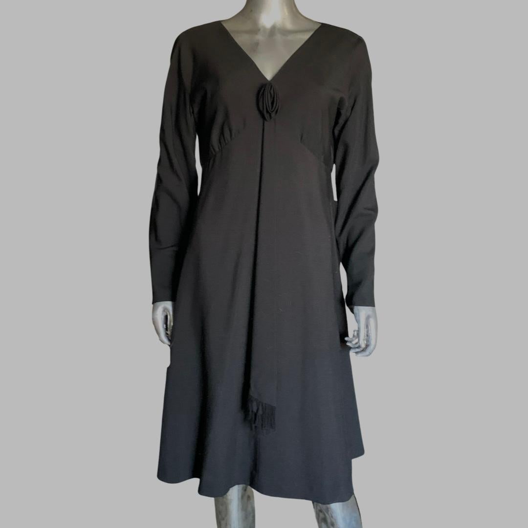 d’Crenza Beverly Hills Vintage Custom Made Little Black Cocktail Dress Size 14  For Sale 10